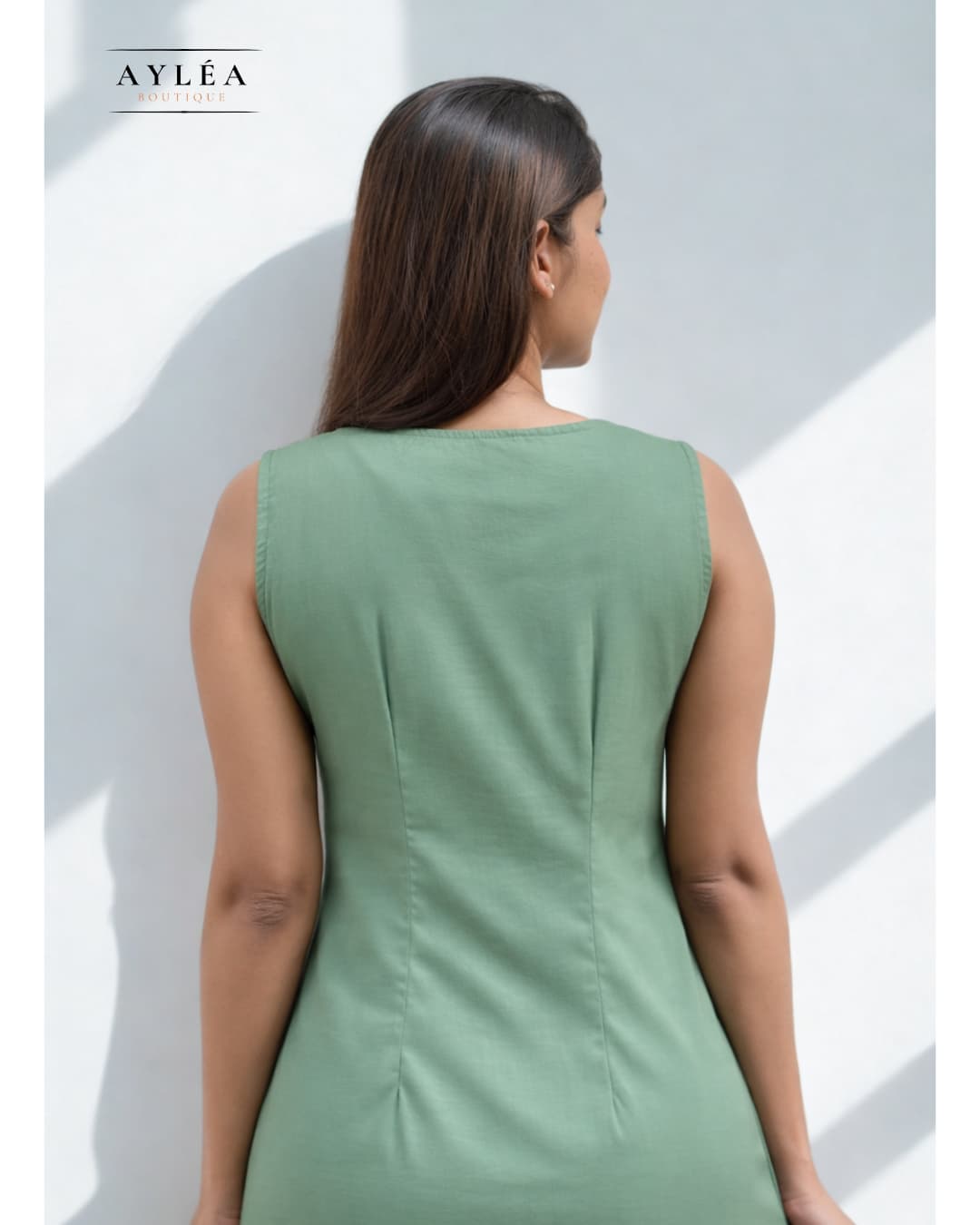 Olive Mist Midi Dress — view 3