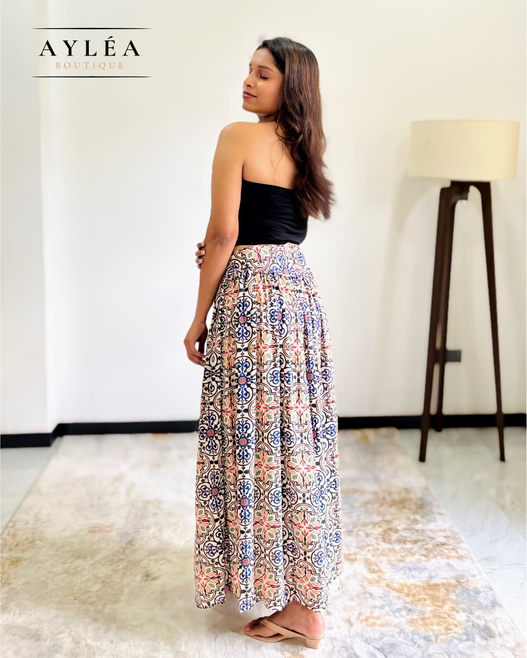 Mosaic Bloom Maxi Skirt — view 3