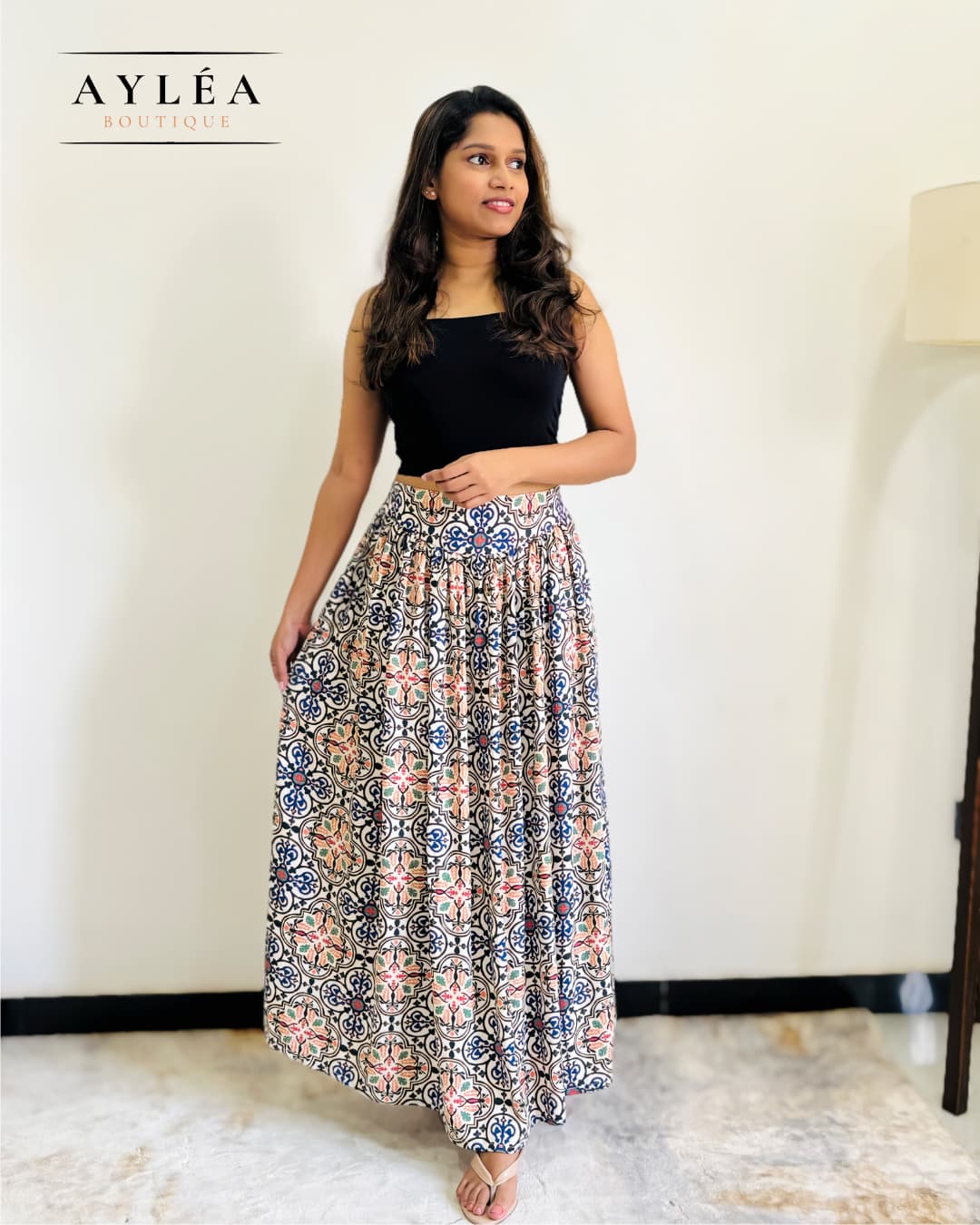Mosaic Bloom Maxi Skirt